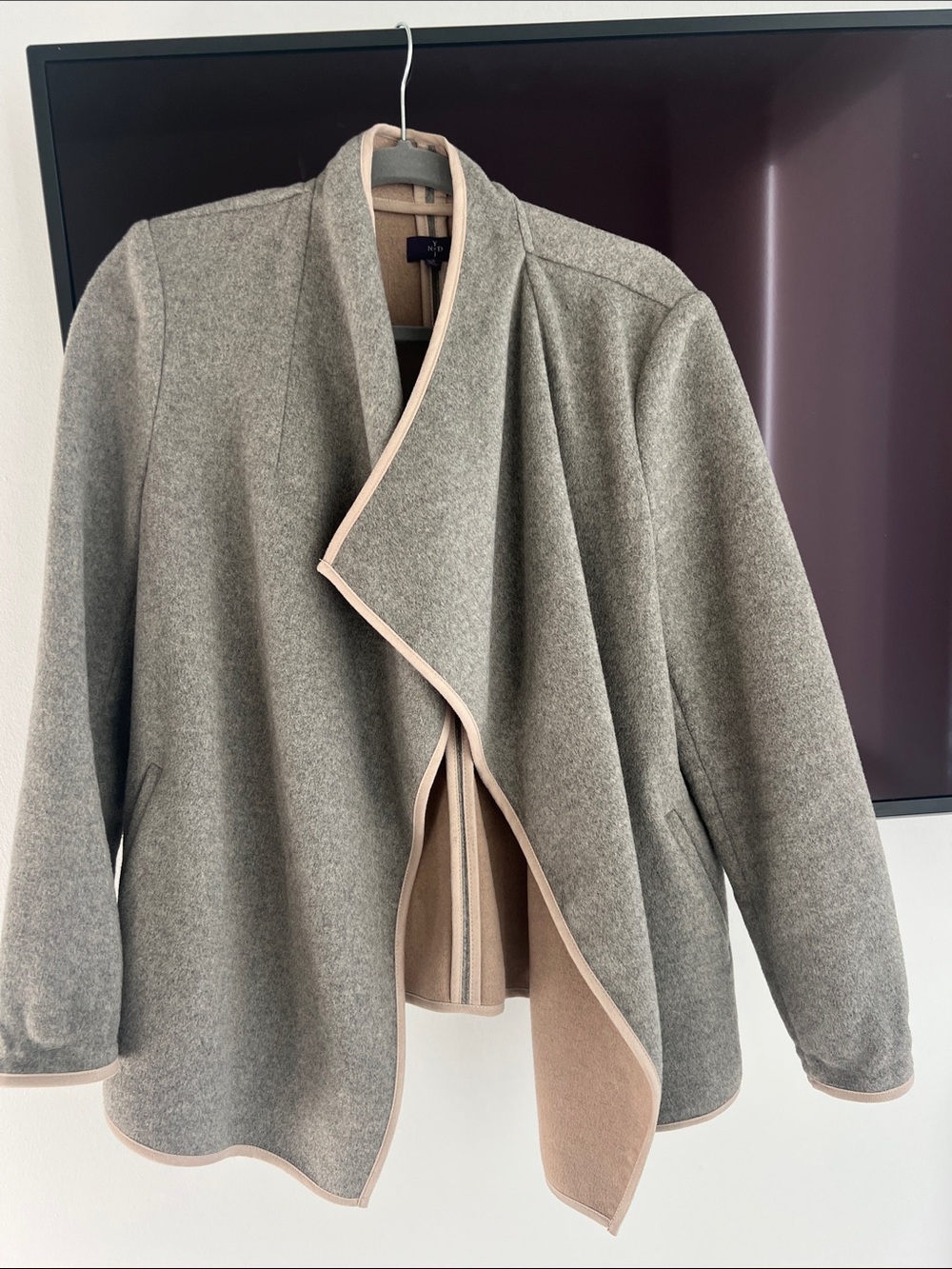 NYDJ  Grey Coat with Beige Trim